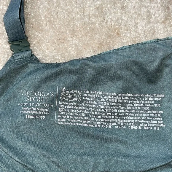 Victoria's Secret Body Lined Perfect Coverage Lace Bra Bundle in Green & Purple - Picture 8 of 9